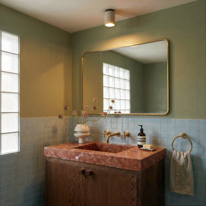 Ulmara Travertine Drum Flush Mount