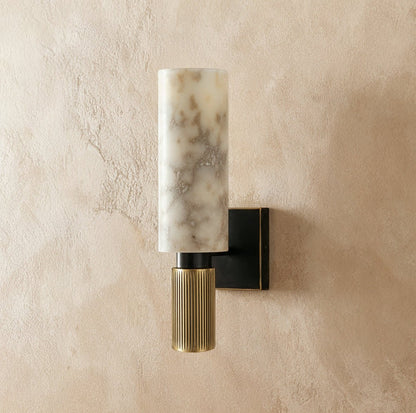 Yspera Alabaster Cylinder Wall Sconce