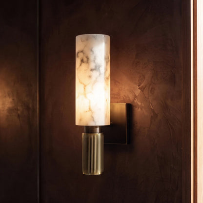 Yspera Alabaster Cylinder Wall Sconce