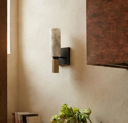 Yspera Alabaster Cylinder Wall Sconce