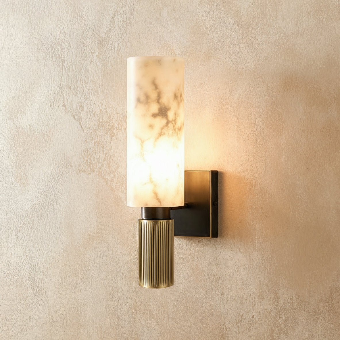 Yspera Alabaster Cylinder Wall Sconce