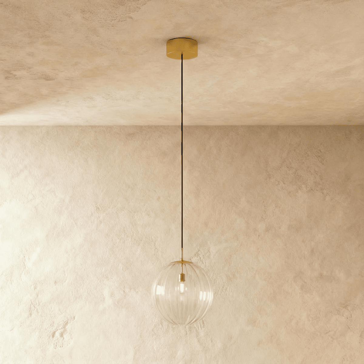Ismere Ribbed Glass Pendant