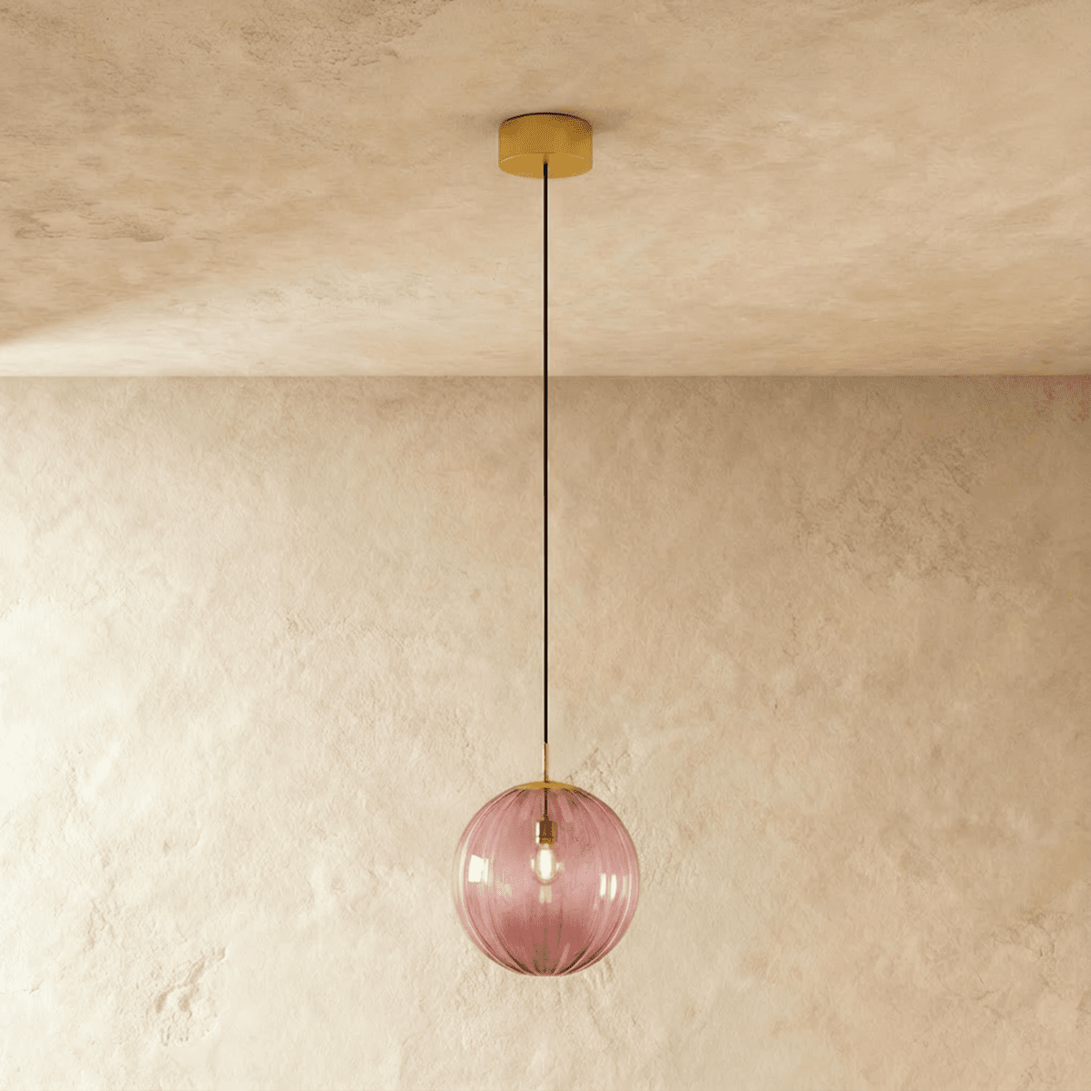 Ismere Ribbed Glass Pendant