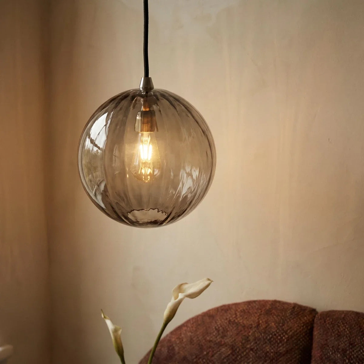 Ismere Ribbed Glass Pendant