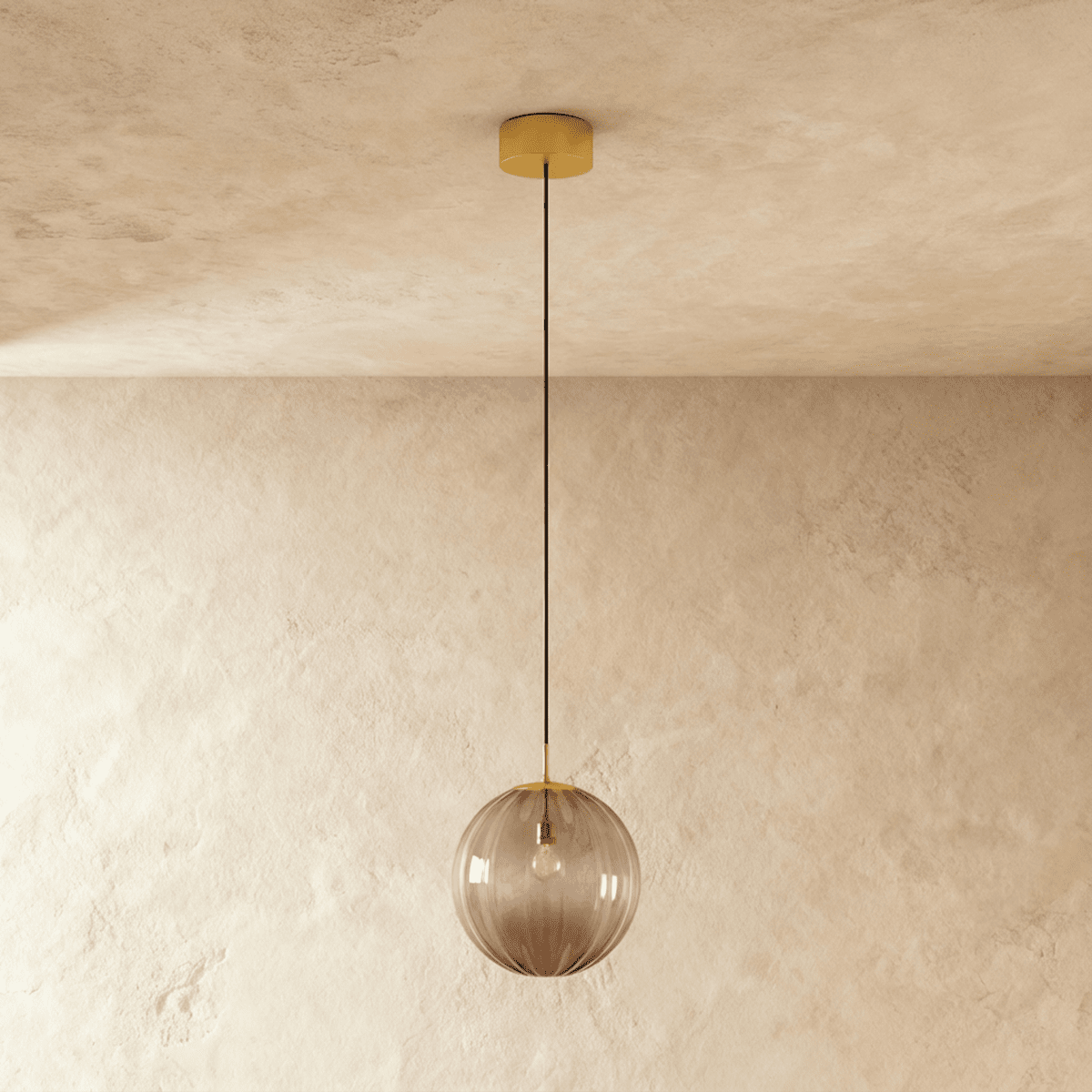 Ismere Ribbed Glass Pendant