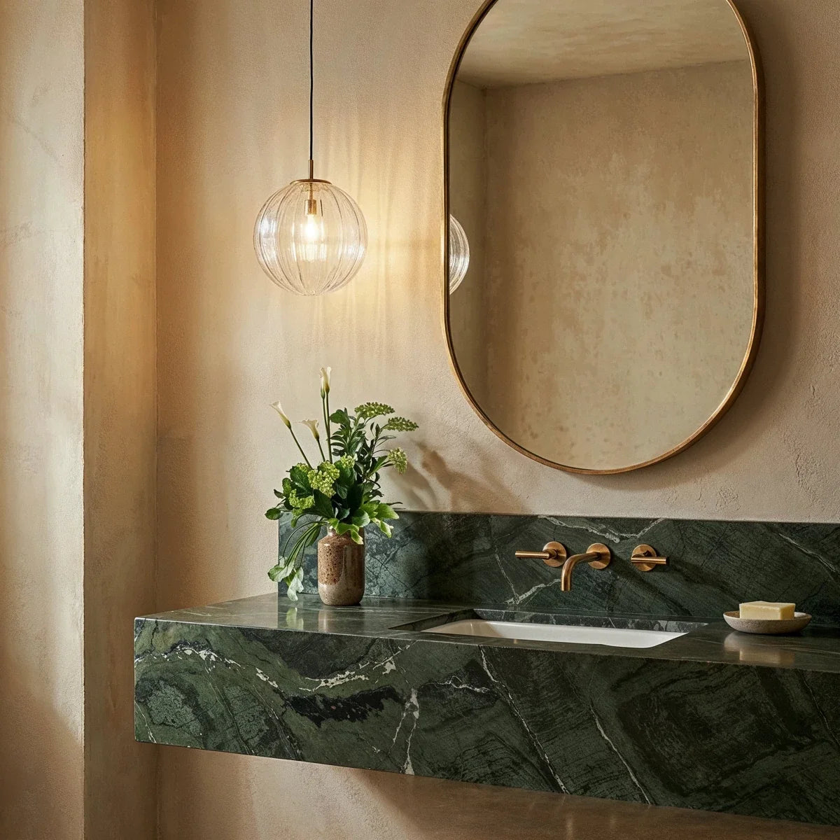 Ismere Ribbed Glass Pendant