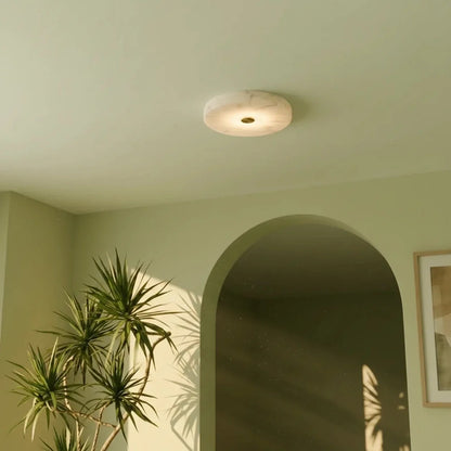 Pavora Alabaster Disc Flush Mount