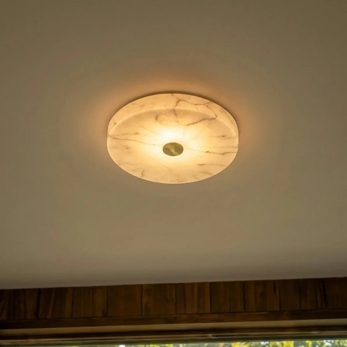 Pavora Alabaster Disc Flush Mount