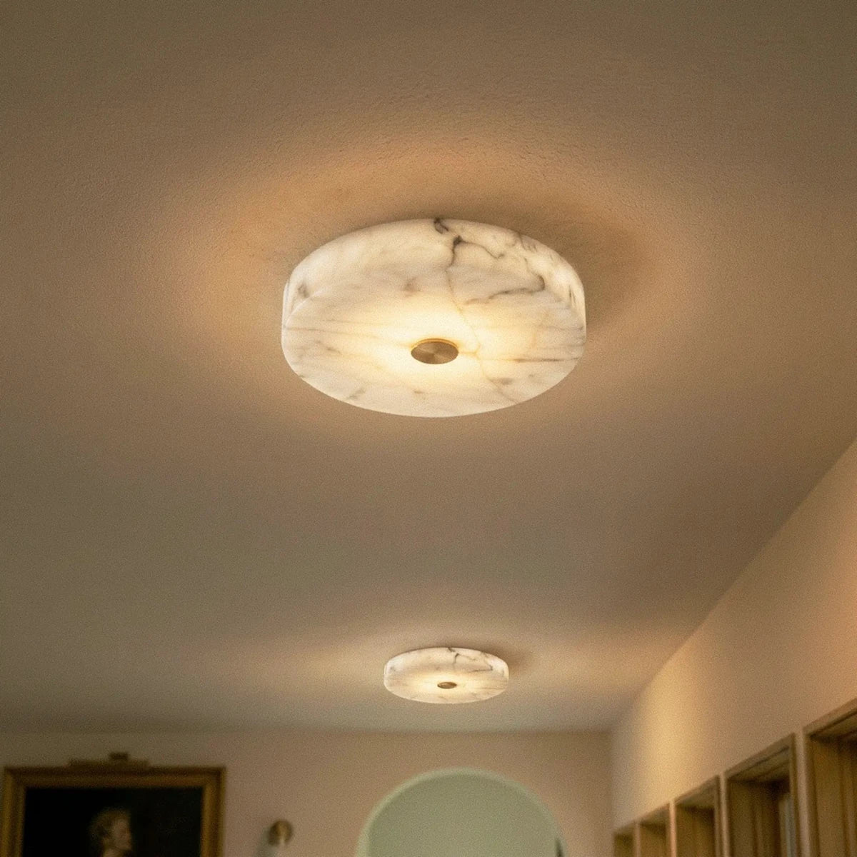 Pavora Alabaster Disc Flush Mount