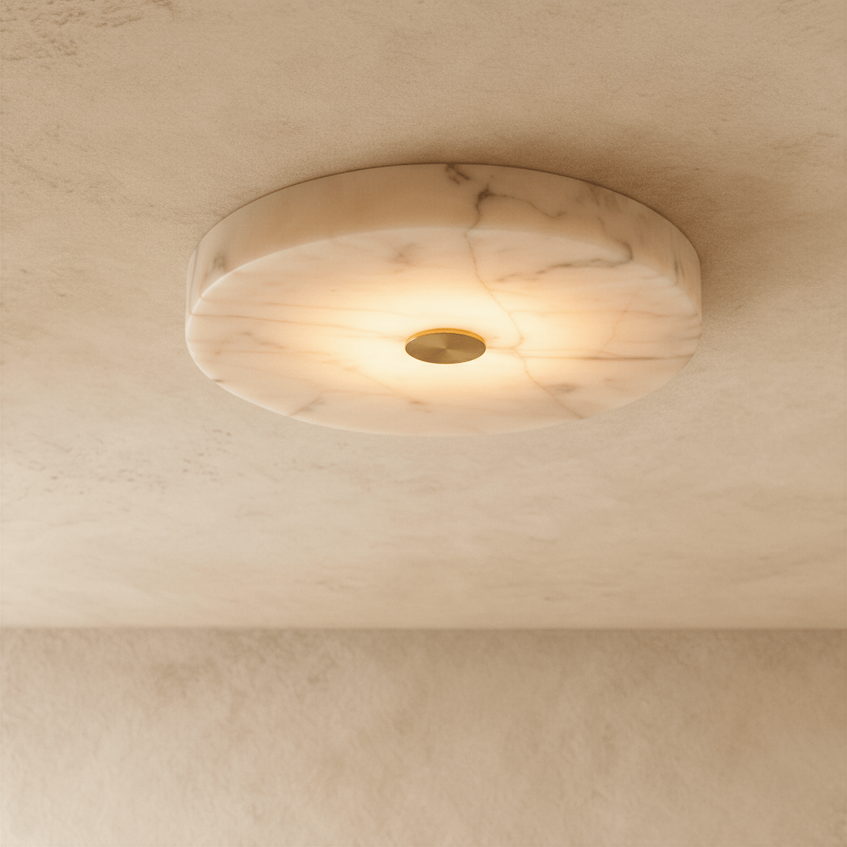 Pavora Alabaster Disc Flush Mount